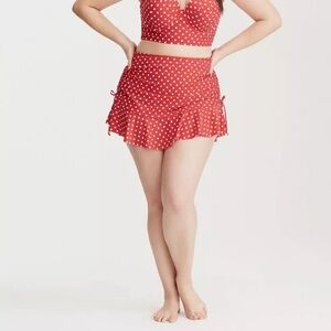 Torrid 2 Retro Red & White Polka Dot Swim Skirt